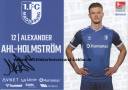 Autogramm: Alexander Ahl Holmstrm * 4.4.1999 sterhaninge Schweden (1. FC Magdeburg)  ...