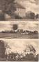 Ansichtskarte: Dambrau Kr. Falkenberg O.-S. - Kath. Schule mit Pfarrhaus - Partie am Bahnhof - Schlo Graf von Tschentschau-Mettich - von Larisch - Ziegler von Klipphausen - von Seydewitz - von Hochberg - Robert Walser - Graf zu Solms-Baruth - Oberschlesien Simon Brieg -  Dąbrowa Oppeln  ...
