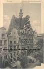 Ansichtskarte: Danzig - Brotbnkengasse 16 - Englisches Haus - Weinhandlung A. Ulrich - Lager - M. Schrter - Dirschau-Danzig Bahnpost Zug 541 - Treuen Sachsen - Westpreussen - Deutsches Reich - ulica Chlebnicka 13/16 - Gdansk  ...