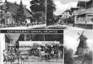Ansichtskarte: Graal-M�ritz Ostseebad 1978 G�rtnerische Produktions-Genossenschaft - Rosa Luxemburg-Stra�e - Broiler-Gastst�tte Terrasse - Windm�hle - Bezirk Rostock - DDR - Weltfernmeldetag 1978 nach Bad Brambach - Ostseeheilbad Graal-M�ritz - Landkreis Rostock  ...